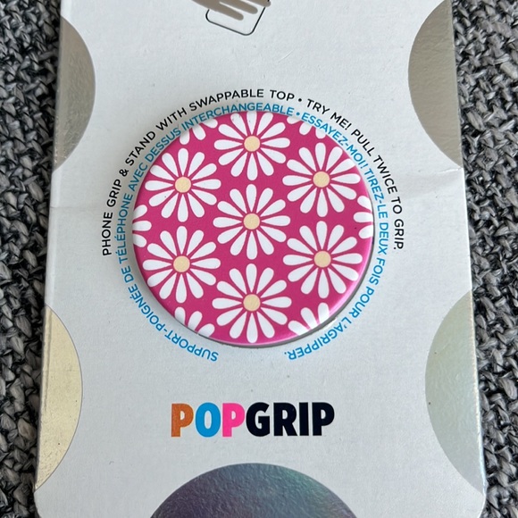 Daisy Mod Pink Spring Flowers Pop Socket - Picture 2 of 3
